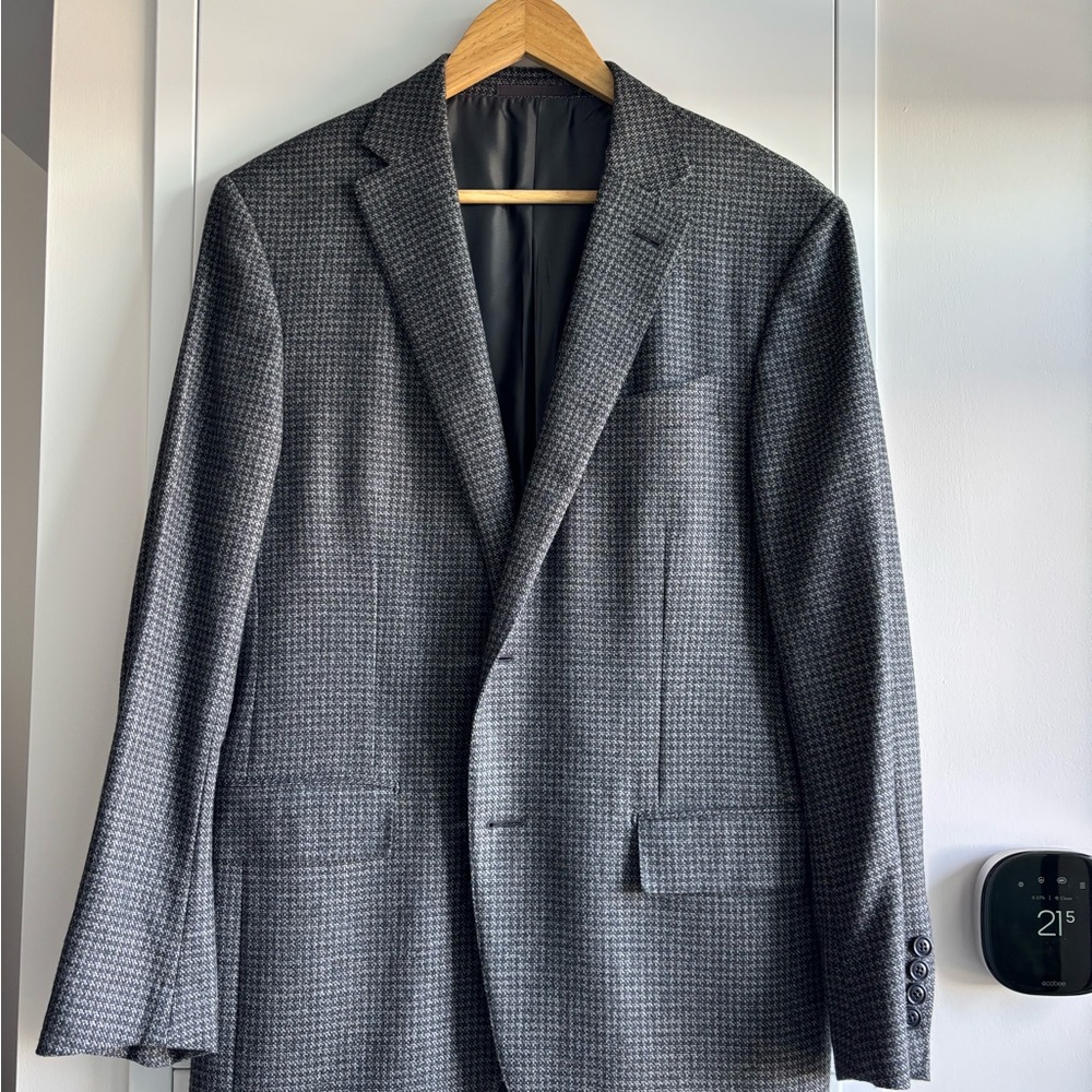 Ermenegildo Zegna Grey Blazer, Houndstooth, US 42R (EU52)